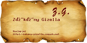 Zákány Gizella névjegykártya