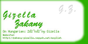 gizella zakany business card